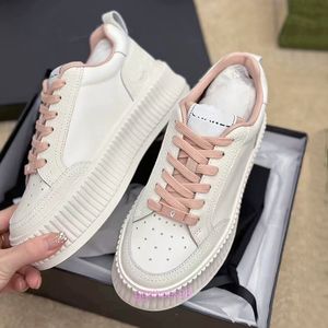 Baskets à plateforme blanches décontractées, chaussures de styliste, de luxe, tendance, en cuir véritable, à semelle épaisse, pour femmes