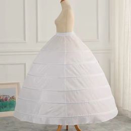 Witte plus size baljurk bruids petticoat 6 hoepels jupon tarlatan crinoline underskirt slips maken jurk gezwollen kweepeer kweeperen bruids debutante w 282j