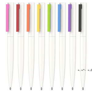 White Pole Ballpoint Pen Simple Press Plastic Office Business Reclame Points Aankoop Gift Kantoorbehoeften Brief Test Levert GCB14539