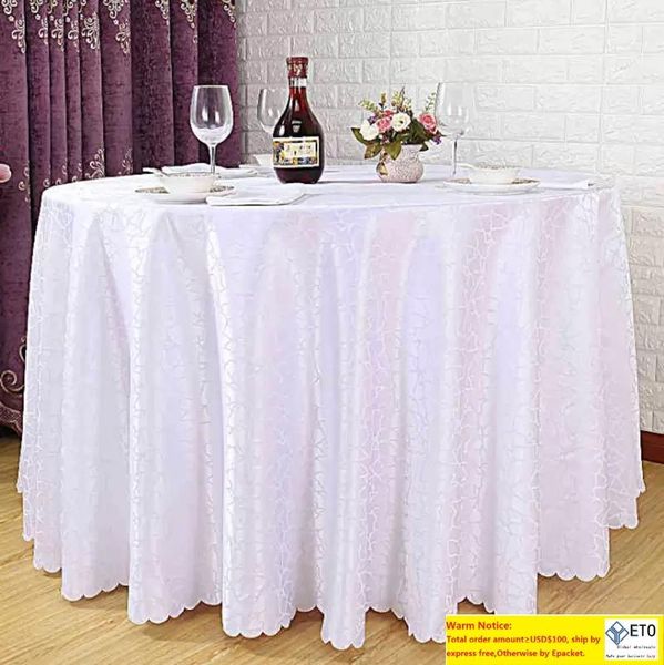 Couverture blanche de linge de table de tissu de tissu de table de polyester pour la décoration à la maison de mariage