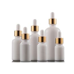 Bouteilles de parfum d'huile essentielle de porcelaine blanche e bouteilles de liquide réactif pipette compte-gouttes bouteille d'aromathérapie 5 ml-100 ml en gros gratuit DHL Vvxb