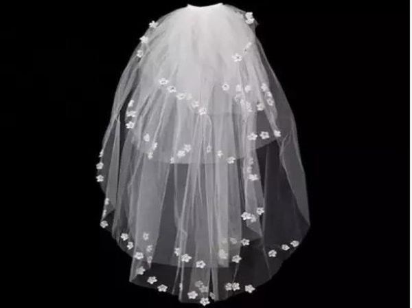 Blanc Princesse Fleur Fille Mariage Voile Fleur Pétales Appliques Enfants Accessoires Enfants Vêtements De Soirée Voiles De Mariée Princesse Headpiece8015270