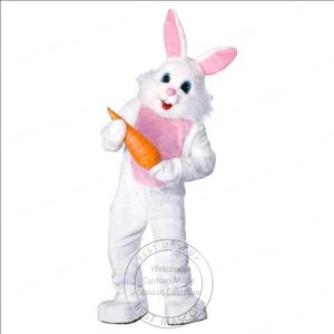 Disfraz de mascota de conejo blanco Personaje de dibujos animados Carnaval Unisex Halloween Carnaval Adultos Fiesta de cumpleaños Traje elegante para hombres y mujeres