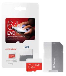 EVO rouge blanc plus 100 réel authentique complet 2 Go 4 Go 8 Go 16 Go 32 Go 64 Go 128 Go Class 10 TF Memory Flash Carte avec adaptateur SD RETA3088659