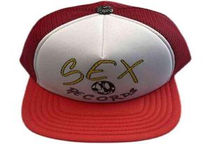 White Red Mesh Baseball Cap Hat Ch Sex Records Matty Boy Graffiti Series Fedora Hat For Men and Women Summer Outdoor Caps Designer1616197