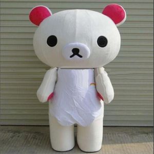 Costumes de mascotte Rilakkuma blanc Thème animé ours japonais animal Cospaly mascotte de dessin animé personnage Halloween fête de Pourim Carniva318j
