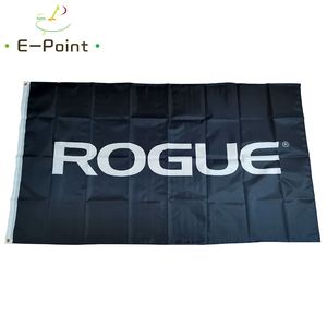 Bandera de fondo negro Rogue blanco 3 * 5 pies (90 cm * 150 cm) Bandera de poliéster Decoración de pancartas volando bandera del jardín de su casa Regalos festivos