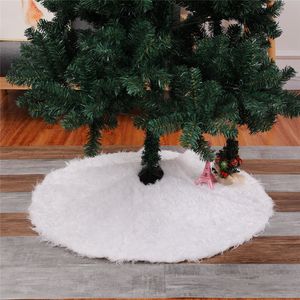 Witte ronde faux bont kerstboom rok 48 inch diam - shaggy shag faux schapenvacht kerstboom decor