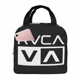 Sac à lunch de vêtements RVCA blanc Bento Boîte à déjeuner portable Portificateur Sac de pique-nique Resse carton Sac thermique plus cool pour femme Student Work P5TD #