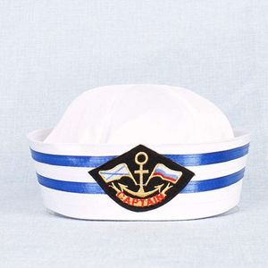 Chapeau de marin blanc brodé, casquette de capitaine pour adulte unisexe