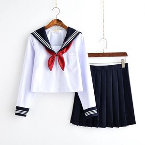 Uniforme d'écolière blanche, uniformes d'école de marin de classe japonaise, vêtements d'étudiants pour filles, costume Anime COS JK 240226