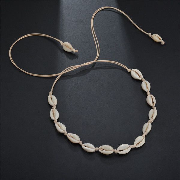 Collier coquillage blanc ras du cou longue chaîne colliers coquillages colliers bijoux de plage d'été pour femmes Will et Sandy