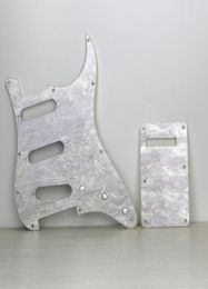 Plaque arrière de Pickguard pour guitare électrique SSS, couleur coquillage blanc, 1 pli avec vis pour accessoires de guitare à 11 trous, 6274293