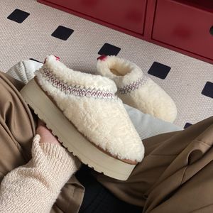 Blanc Sherpa Lie Pantoufles Femmes Australie Tazz Braid Mules Tasman Mouton Pantoufle Bottes Bottines Courtes Fourrure Fourrure Peluche Cheville Casual