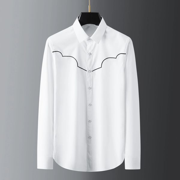 Chemise blanche à manches longues pour hommes, Slim, tenue formelle d'affaires, Star sociale, fête sur scène, smoking, vêtements pour hommes