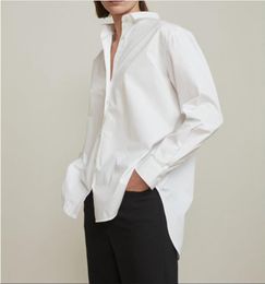 Chemise blanche femme 2023 printemps/été T otem loisirs banlieue ample col Polo manches longues a-ligne chemise