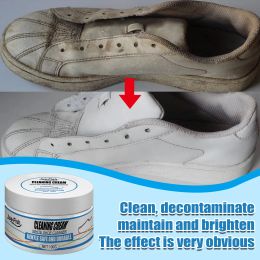 Witte schoenen Reinigingscrème met veeg sponsschoen bleken Brightening Sportcanvas schoenen Verwijder vlekken vuil vrije wasreiniger