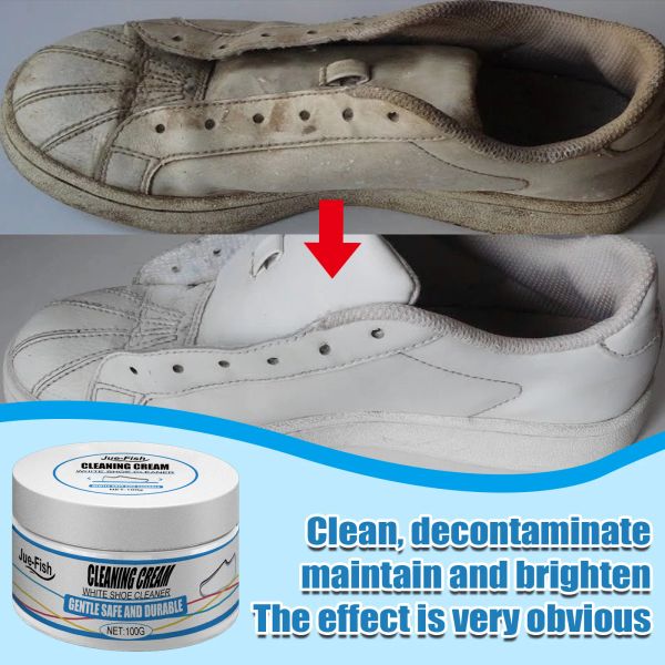 Chaussures blanches nettoyant la crème avec des chaussures de chaussures éponge à éponge éclaircissant les chaussures de toile de sport enlever les taches de laveur de lavage libre de saleté