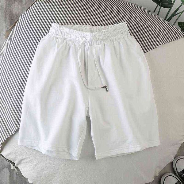 Short blanc hommes Style japonais Polyester course Sport pour décontracté été taille élastique solide imprimé vêtements 220312