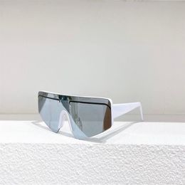 Witte zilveren spiegel zonnebrillen voor vrouwen mannen plat bovenste schild wrap bril Zomerzon tinten gafas de sol sonnenbrille UV400 Eyewea241p