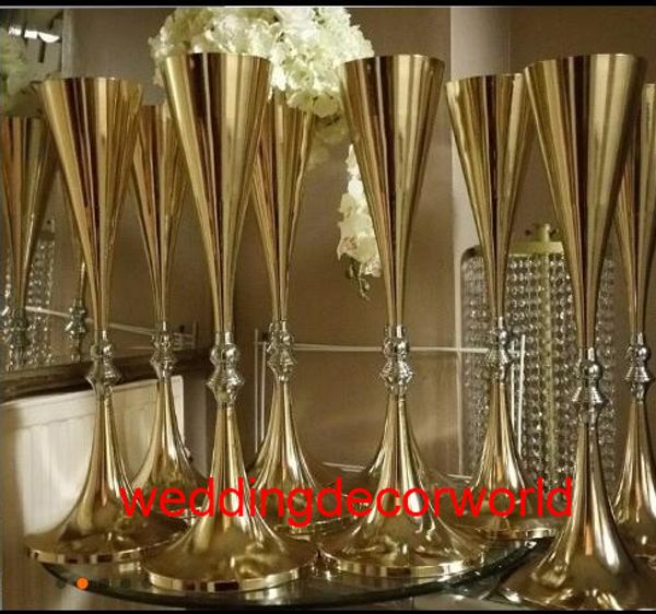 Blanc argent mariage fleur vase Bling Table pièce maîtresse mousseux mariage décoration Banquet route plomb decor342