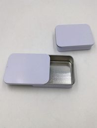 Caja de lata deslizante blanca, caja de embalaje de menta, cajas de contenedores de alimentos, caja de Metal pequeña, tamaño 80x50x15mm9318244