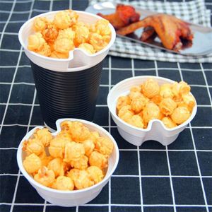 Blanc Snack Porte-Gobelet 100 pcs/lot Creative Poulet Frit Frites Pop-Corn Tasses Titulaires Jetable Boisson Froide Lait Thé Plateau En Plastique