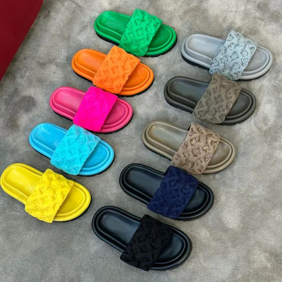 Pool Pillow Sandals Mules Women Summer louisely viutonly Sandal Flat Comfort Mules Padded Front Strap Slippers vittonly Fashionable Easy-to-wear Style Women Slides