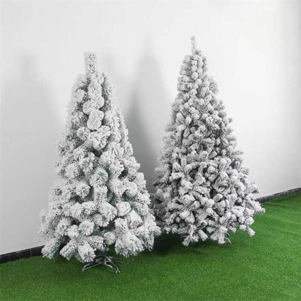 White Snow Spray Flocado Árbol de Navidad Simulación artificial PVC cifrado 60/90 cm 211112