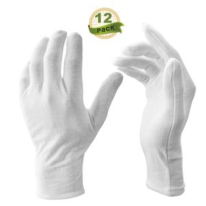 Guantes ceremoniales de algodón suave blanco Protección de manos Guante de forro estirable para hombres Mujeres Sirviendo/Camareros/Guantes de conductores