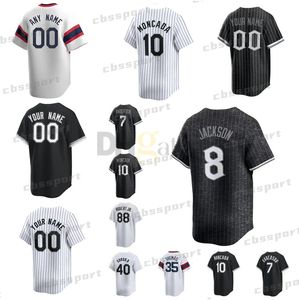 Maillots de baseball personnalisés White Sox Bo Jackson Frank Thomas Tim Anderson Luis Robert Jr Yoan Moncada Michael Soroka tout numéro de nom à la maison Jersey Men Women Youth S-3xl