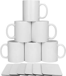 Witte sublimatie lege koffiemokken 11oz thee chocolade keramische cups- diy sublimatie spaties producten fy4481 ss0125