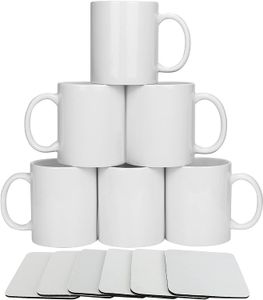 Ensemble de tasses à café vierges de sublimation blanche tasses en céramique de thé au chocolat de 11 oz - produits de sublimation blancs produits en vrac