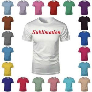 SUblimation blanche Bleached Shirt Transfert de chaleur imprimé vierge en polyester solide T-shirt American Men's and Women's Party Clothing