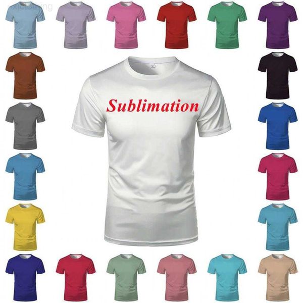 SUblimation blanche Bleached Shirt Transfert de chaleur imprimé vierge en polyester solide T-shirt American Men's and Women's Party Clothing