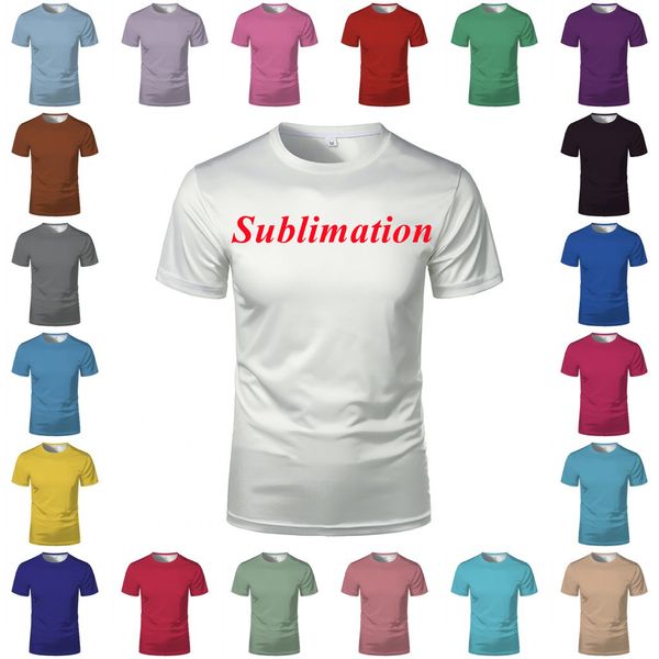 Chemises blanchies par sublimation blanche Transfert de chaleur Chemise de couleur unie pure Chemise en polyester blanchi T-shirts US Hommes Femmes Articles de fête
