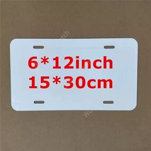 Blanc Sublimation Plaque D'immatriculation Décor Blancs Métal Aluminium Automobile Plaques Chaleur Thermique Feuille De Transfert DIY Photo Tag Board 600 pcs DAW482