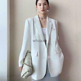 Chaqueta de traje blanca para mujer, nueva versión coreana, holgada en línea, informal, de moda profesional, pequeña, HKD230825, 2022