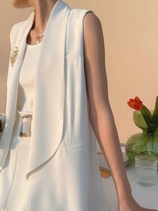 Wit pak vest jas vrouwelijke zomer dunne Britse stijl mode 210608