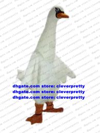 Costume de mascotte de cygne blanc, d'oie, d'oie, de personnage de dessin animé pour adulte, Costume les produits les plus choisis, distribuer des dépliants zx1736