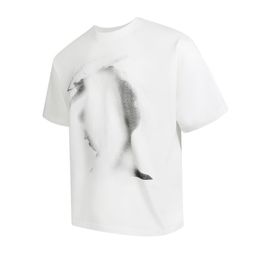Witte T-shirts Mens Vintage T-shirt Fashion Loose Casual Short Sleeve Print Streetwear