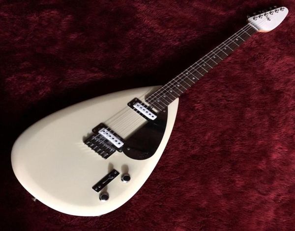Guitarra de cuerpo hueco en forma de lágrima blanca Mark III BJA White Brian Jones 2 pastillas de bobina simple Firmar guitarras eléctricas Chrome Hardware5419384