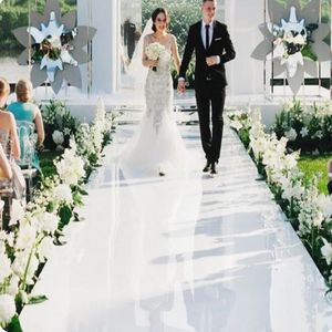 Thèmes blancs de centres de mariage miroir du tapis d'allée du tapis coureur 1m 1,2 m 1,5 m 2m de large pour les décorations de scène de la fête