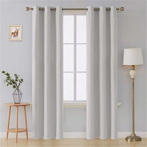 Witte thermische geïsoleerde verduisteringsgordijnen voor woonkamer slaapkamer grijs dikke raamgordijnbehandeling 210712