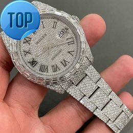 Witte toon volledig bevroren Moissanite Diamond Watch For Men handgemaakt bulkproduct Premium kwaliteit antiek