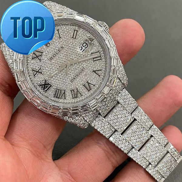 Montre en diamant Moissanite entièrement glacée pour hommes, produit en vrac fait à la main, qualité supérieure Antique