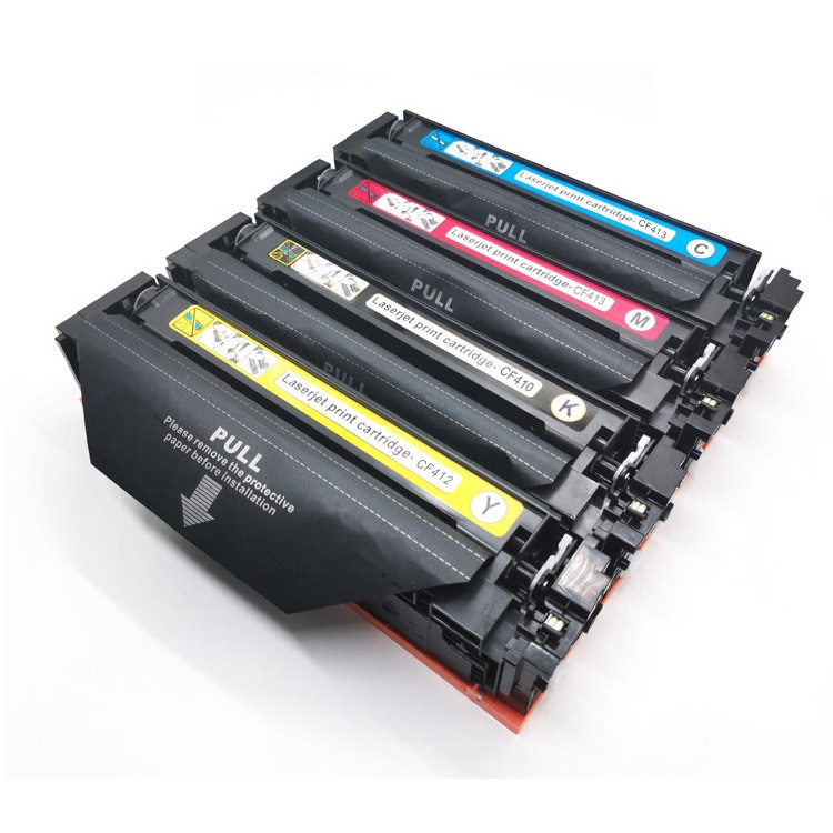 Toners Cartuchos HPCF410A-413A Compatível para Jato a laser em cores HP e cartucho de toners brancos cheios de toner branco pro m452dw m452dn