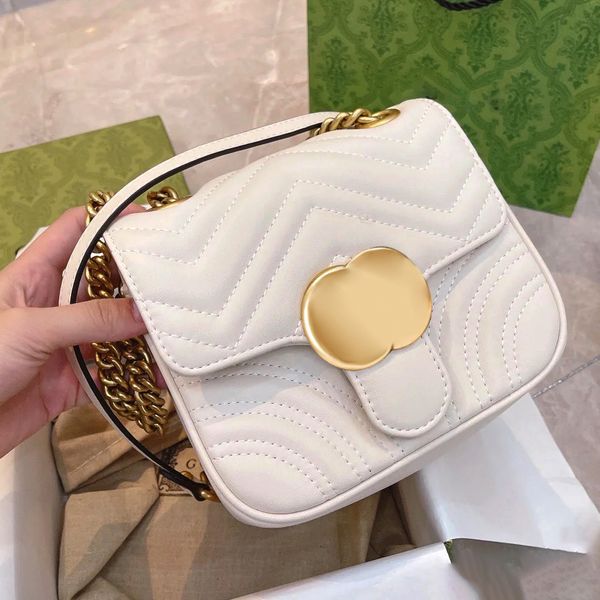 Sac à main matelassé blanc Marmont Totes Sacs d'embrayage Luxurys Designer de mode Hobo pochette CrossBody sac à main femme sac à main en cuir véritable mini sacs à bandoulière