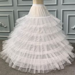 Witte tule 6 hoepels petticoats voor trouwjurk plus size pluizige vrouw ball jurk Underskirt Crinoline Pettycoat hoepel rok