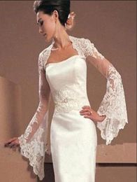 Boléro de mariée en Tulle blanc à manches longues en trompette, veste de mariage ivoire sur mesure, manteau de fête de mariée noir 5252621